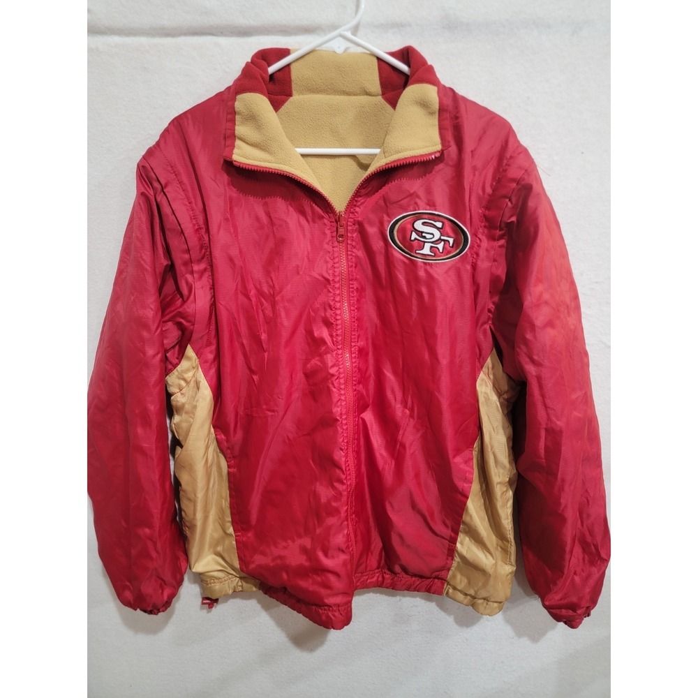 Vintage 49ers Reversible Jacket Vest Medium G-III 4-in-1 Zip Off Sleeve NFL‎ Y2K